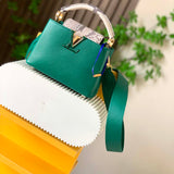 Louis Vuitton LV Women Capucines Mini Handbag Emeraude Green Taurillon Leather Python Skin