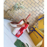 Louis Vuitton LV Women Capucines BB Handbag Red Calfskin Canvas