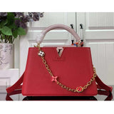 Louis Vuitton LV Women Capucines MM Handbag Rose Pink Taurillon Leather
