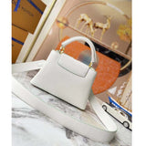 Louis Vuitton LV Women Capucines BB Jade White Taurillon Cowhide Leather Handbag