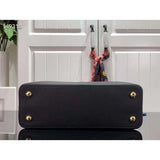 Louis Vuitton LV Women Capucines MM Handbag Black Gold Arizona Taurillon Leather