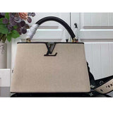 Louis Vuitton LV Women Capucines MM Handbag Black Taurillon Leather Canvas