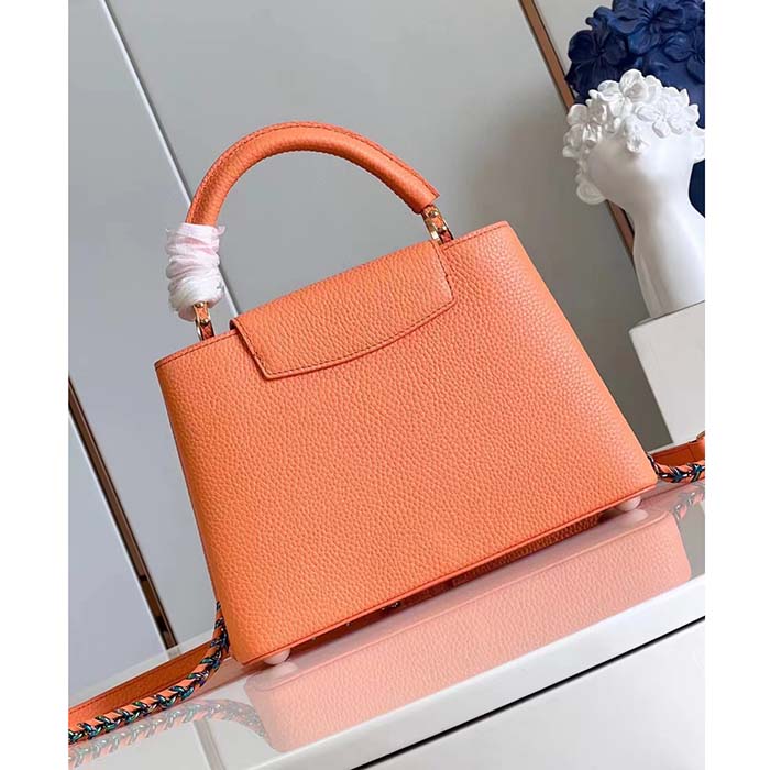 Louis Vuitton LV Women Capucines Mini Abricot Taurillon Leather Cowhide Handbag
