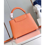 Louis Vuitton LV Women Capucines Mini Abricot Taurillon Leather Cowhide Handbag