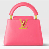 Louis Vuitton LV Women Capucines Mini Handbag Dragon Fruit Pink Cedrat Taurillon Leather