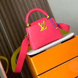 Louis Vuitton LV Women Capucines Mini Handbag Dragon Fruit Pink Cedrat Taurillon Leather