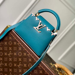 Louis Vuitton LV Women Capucines Mini Handbag Green Taurillon Cowhide Leather