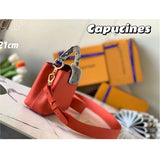 Louis Vuitton LV Women Capucines Mini Handbag Orange Taurillon Leather Python Skin