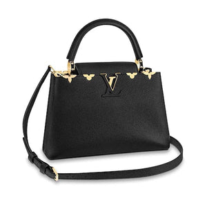 Louis Vuitton LV Women Capucines PM Taurillon Leather in Black Handbag
