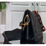 Louis Vuitton LV Women Coussin PM Handbag Black Calfskin Cowhide Leather