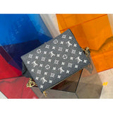 Louis Vuitton LV Women Coussin PM Handbag Blue Lambskin Cowhide Leather Zip Closure