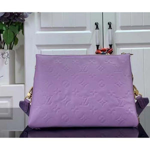 Louis Vuitton LV Women Coussin PM Handbag Light Purple Lambskin Zip Closure