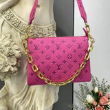 Louis Vuitton LV Women Cruissin PM Handbag Pink Purple Monogram Embossed Puffy Lambskin