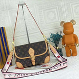 Louis Vuitton LV Women Diane Satchel Brown Monogram Coated Canvas Textile Lining Handbag