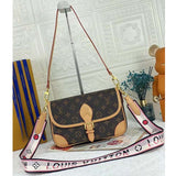 Louis Vuitton LV Women Diane Satchel Brown Monogram Coated Canvas Textile Lining Handbag