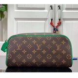 Louis Vuitton LV Unisex Dopp Kit Toilet Pouch Monogram Macassar Coated Canvas Clutch