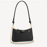Louis Vuitton LV Women Easy Pouch On Strap Black Monogram Supple Grained Cowhide Clutch