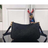 Louis Vuitton LV Women Easy Pouch On Strap Black Monogram Supple Grained Cowhide Clutch
