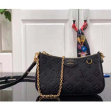 Louis Vuitton LV Women Easy Pouch On Strap Black Monogram Supple Grained Cowhide Clutch