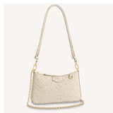 Louis Vuitton LV Women Easy Pouch On Strap White Monogram Supple Grained Cowhide Clutch