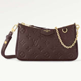 Louis Vuitton LV Women Easy Pouch Wine Red Monogram Empreinte Embossed Grained Cowhide Leather Clutch