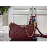 Louis Vuitton LV Women Easy Pouch Wine Red Monogram Empreinte Embossed Grained Cowhide Leather Clutch