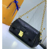 Louis Vuitton LV Women Favorite Black Monogram Empreinte Cowhide Leather Handbag
