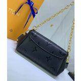 Louis Vuitton LV Women Favorite Black Monogram Empreinte Cowhide Leather Handbag