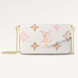 Louis Vuitton LV Women Félicie Pochette Beige Monogram Coated Canvas Microfiber Lining Clutch