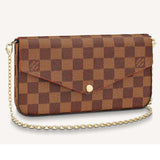 Louis Vuitton LV Women Félicie Pochette Brown Damier Ebene Coated Canvas Clutch