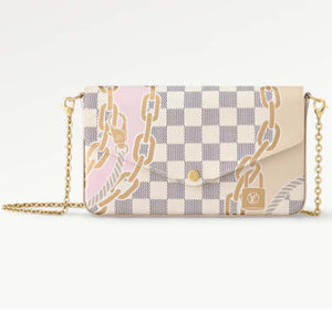 Louis Vuitton LV Women Félicie Pochette Damier Azur Coated Canvas Cotton Clutch