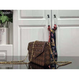 Louis Vuitton LV Women Félicie Pochette Damier Ebene Coated Canvas Pink Monogram Flowers Clutch