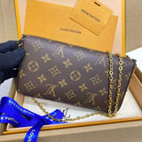 Louis Vuitton LV Women Félicie Pochette Fuchsia Pink Monogram Coated Canvas Clutch
