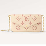 Louis Vuitton LV Women Félicie Pochette Pink Monogram Empreinte Embossed Supple Grained Cowhide Clutch