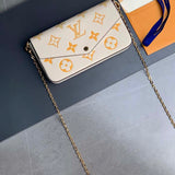 Louis Vuitton LV Women Félicie Pochette Pink Monogram Empreinte Embossed Supple Grained Cowhide Clutch