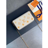 Louis Vuitton LV Women Félicie Pochette Pink Monogram Empreinte Embossed Supple Grained Cowhide Clutch