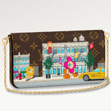 Louis Vuitton LV Women Félicie Pochette Yellow Brown Monogram Coated Canvas Clutch