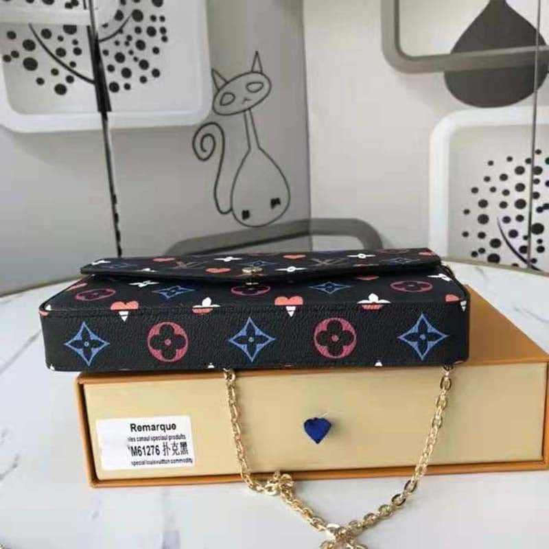 Louis Vuitton LV Women Game On Félicie Pochette Monogram Canvas-Black Clutch