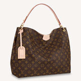 Louis Vuitton LV Women Graceful MM Hobo Classic Beige Monogram Coated Canvas Shoulder Bag