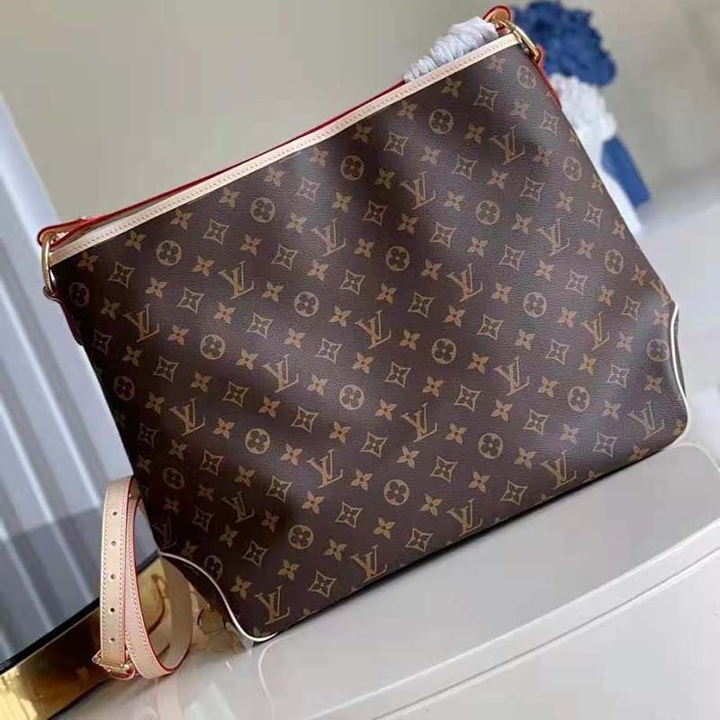 Louis Vuitton LV Women Graceful MM Hobo Classic Beige Monogram Coated Canvas Shoulder Bag