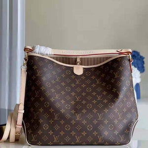 Louis Vuitton LV Women Graceful MM Hobo Classic Beige Monogram Coated Canvas Shoulder Bag