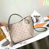 Louis Vuitton LV Women Hina PM Bucket Bag Gray Mahina Perforated Calf
