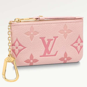 Louis Vuitton LV Women Key Pouch Pink Monogram Empreinte Embossed Supple Grained Cowhide Leather Clutch