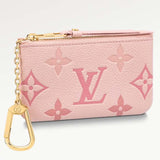 Louis Vuitton LV Women Key Pouch Pink Monogram Empreinte Embossed Supple Grained Cowhide Leather Clutch