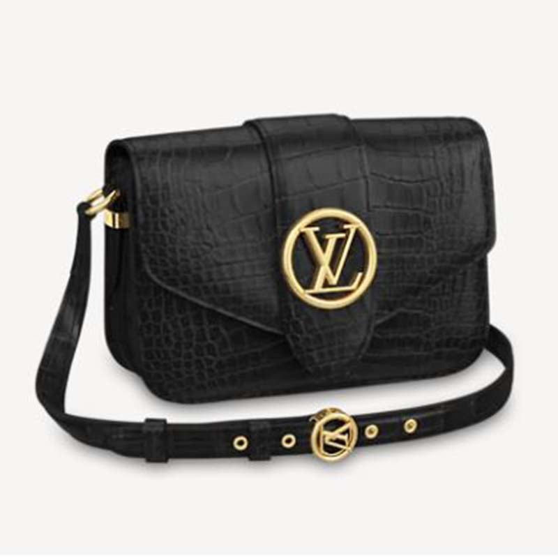 Louis Vuitton LV Women LV Pont 9 Shoulder Bag Crocodilian Alligator Leather