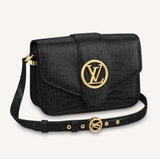 Louis Vuitton LV Women LV Pont 9 Shoulder Bag Crocodilian Alligator Leather