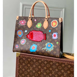 Louis Vuitton LV Women LV x YK OnTheGo MM Monogram Coated Canvas Faces Embroidery Tote