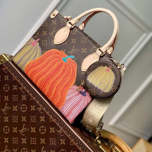 Louis Vuitton LV Women LV x YK OnTheGo PM Monogram Coated Canvas Pumpkin Print Tote