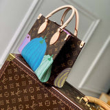 Louis Vuitton LV Women LV x YK OnTheGo PM Monogram Coated Canvas Pumpkin Print Tote