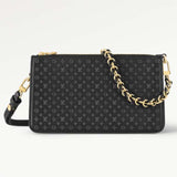 Louis Vuitton LV Women Lexington Pouch Black Monogram-Embossed Calf Leather Clutch